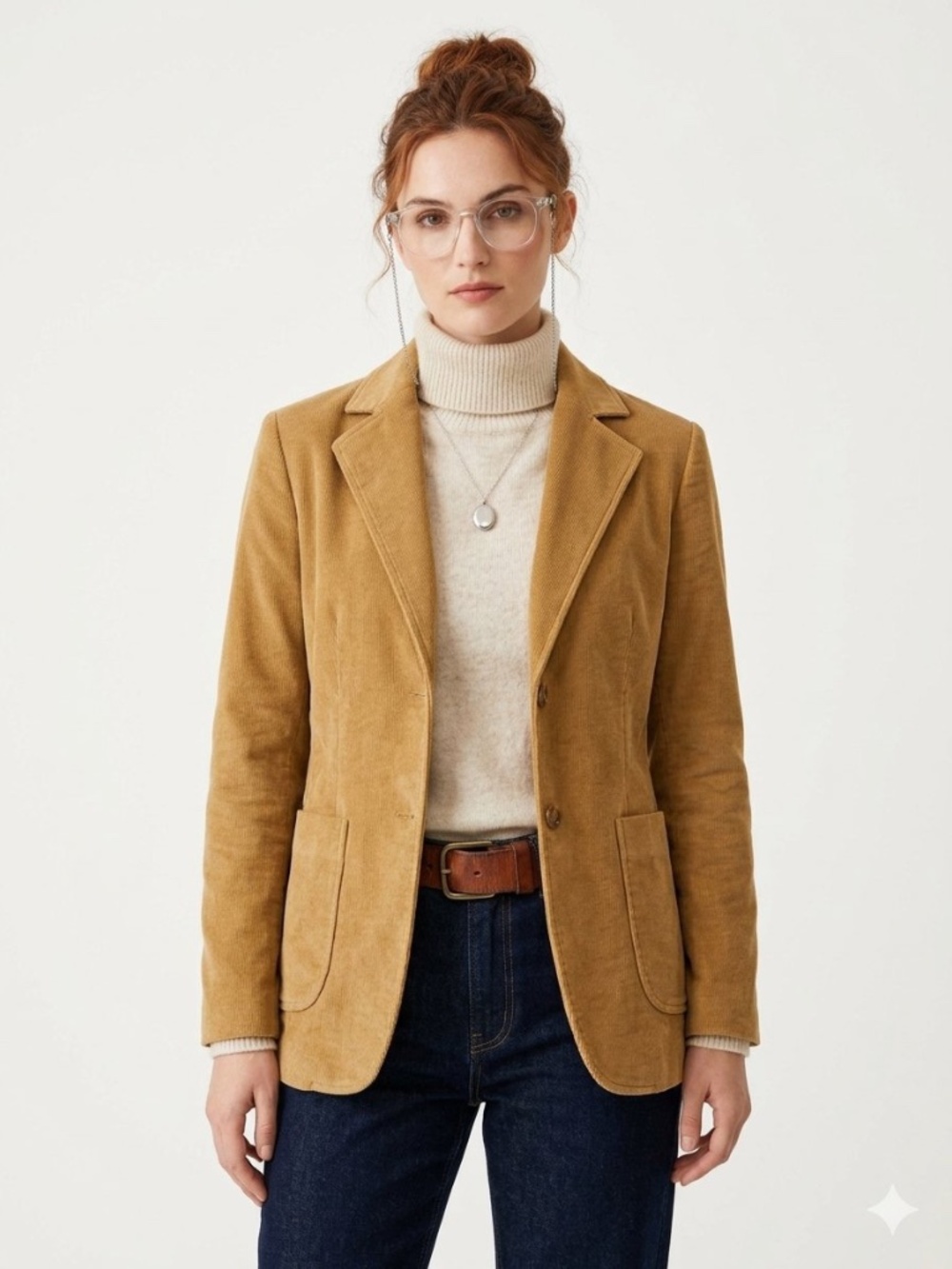 VTG Gordon of Philadelphia Corduroy Blazer Jacket Camel Gold Women Size 12 Retro